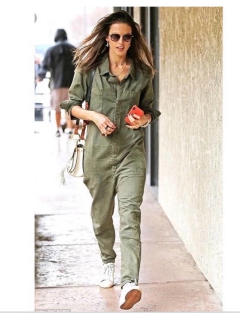 One Teaspoon Paradise Army Green Utility Distressed Jumpsuit - S